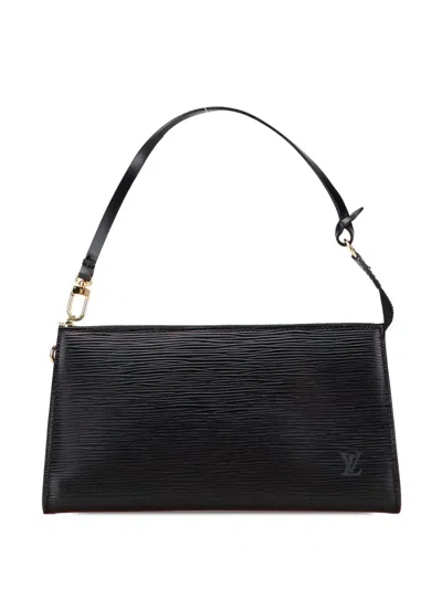 Pre-owned Louis Vuitton 2000 Epi Pochette Accessoires Shoulder Bag In Black