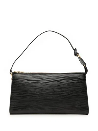 Pre-owned Louis Vuitton 2000 Epi Pochette Accessoires Shoulder Bag In Black