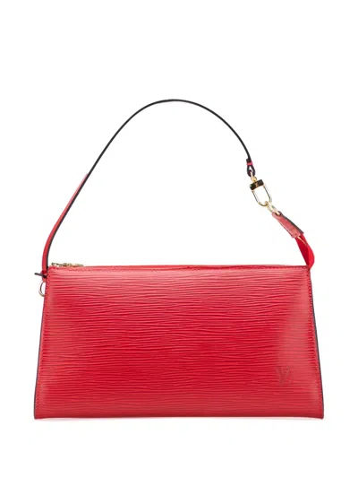 Pre-owned Louis Vuitton 2000 Epi Pochette Accessoires Shoulder Bag In Red