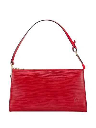 Pre-owned Louis Vuitton 2000 Epi Pochette Accessoires Shoulder Bag In Red