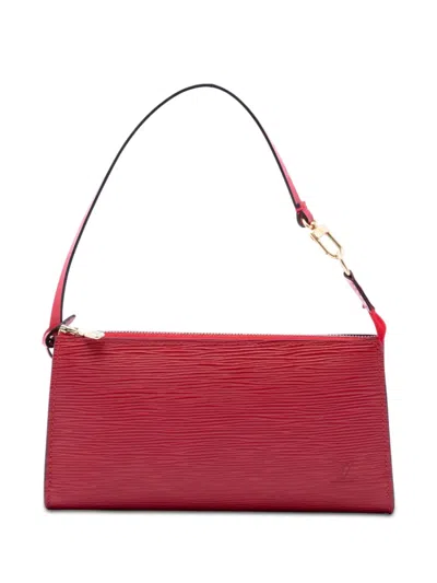 Pre-owned Louis Vuitton 2000 Epi Pochette Accessoires Shoulder Bag In Red