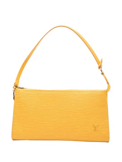 Pre-owned Louis Vuitton 2000 Epi Pochette Accessoires Shoulder Bag In Yellow
