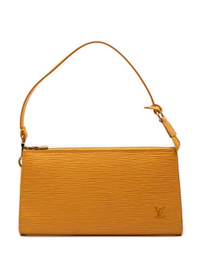 Pre-owned Louis Vuitton 2000 Epi Pochette Accessoires Shoulder Bag In Yellow