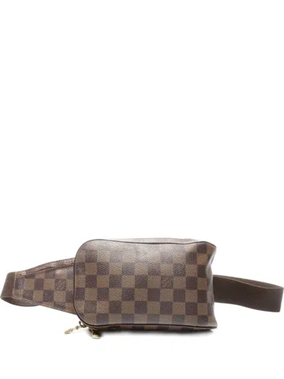 Pre-owned Louis Vuitton 2000 Geronimos Damier Shoulder Bag In Brown