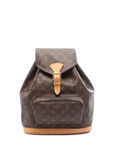 Pre-owned Louis Vuitton 2000 Gm Montsouris Monogram Backpack In Brown