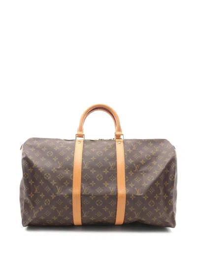 Pre-owned Louis Vuitton 2000 Keepall 50 Monogram Boston Bag In Brown