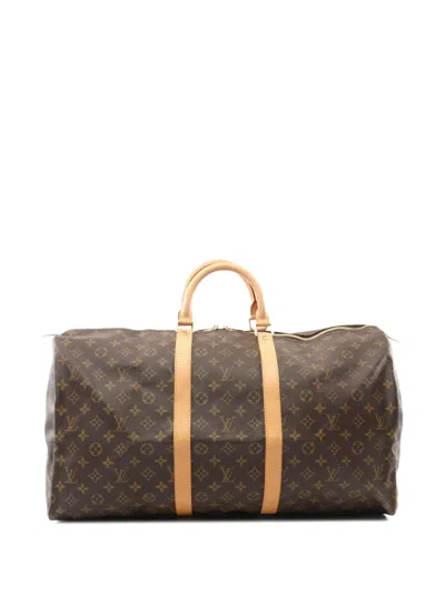 Pre-owned Louis Vuitton 2000 Keepall 55 Luggage Bag In Brown
