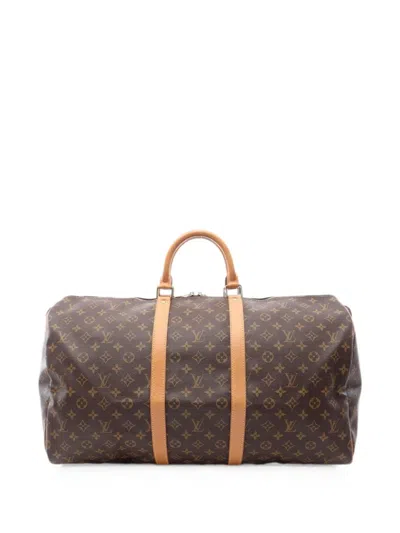 Pre-owned Louis Vuitton 2000 Keepall 55 Tote Bag In Brown