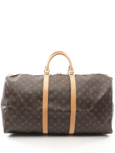 Pre-owned Louis Vuitton 2000 Keepall 55 Travel Bag In Brown