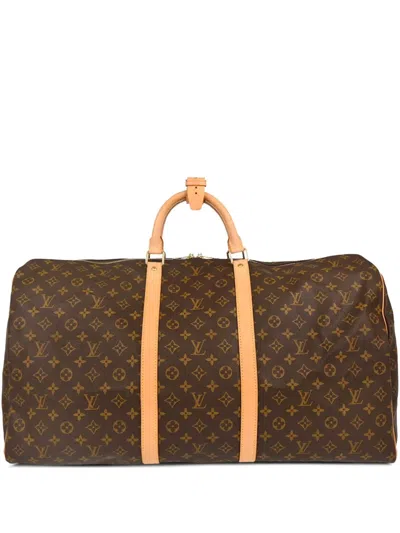 Pre-owned Louis Vuitton 2000 Keepall 60 Duffle Handbag In Brown