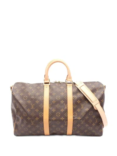 Pre-owned Louis Vuitton 2000 Keepall Bandouliere 45 Boston Bag In Brown