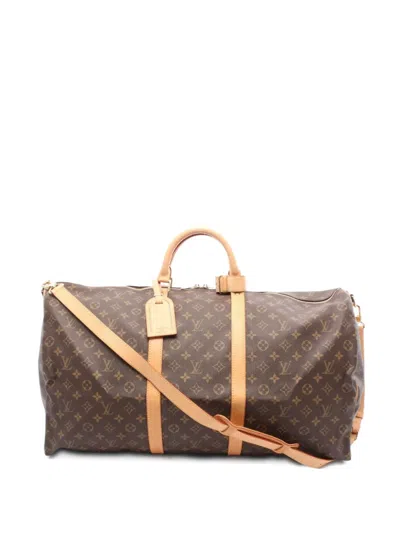 Pre-owned Louis Vuitton 2000 Keepall Bandoulière 60 Handbag In Brown