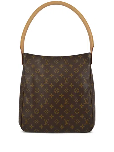 Pre-owned Louis Vuitton 2000  Looping Gm Handbag In Brown