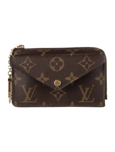 Pre-owned Louis Vuitton 2000 Lv Monogram Card Holder In Brown