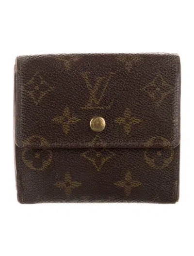 Pre-owned Louis Vuitton 2000 Lv Monogram Elise Wallet In Brown