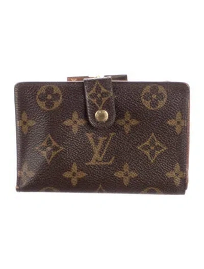 Pre-owned Louis Vuitton 2000 Lv Monogram French Purse In Brown