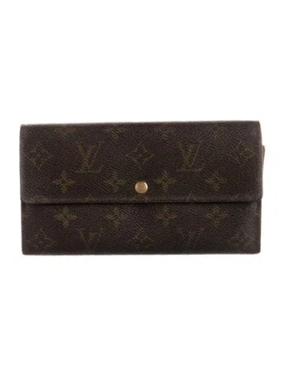 Pre-owned Louis Vuitton 2000 Lv Monogram Wallet In Brown