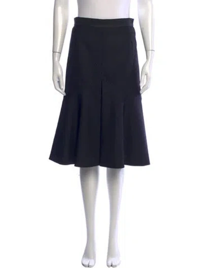Pre-owned Louis Vuitton 2000's Midi Length Skirt In Black