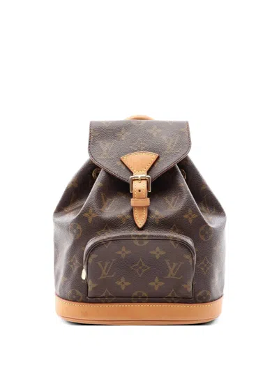 Pre-owned Louis Vuitton 2000 Mini Monogram Montsouris Backpack In Brown