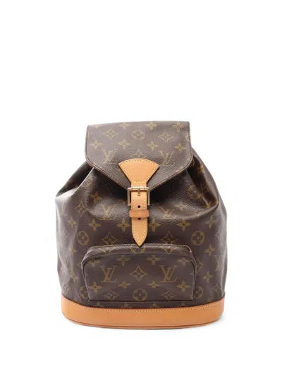 Pre-owned Louis Vuitton 2000 Mm Montsouris Monogram Backpack In Brown