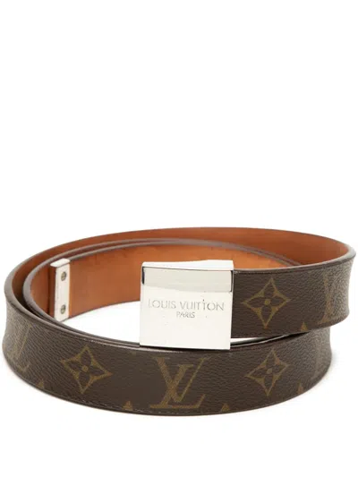 Pre-owned Louis Vuitton 2000 Monogram Ceinture Belt In Brown