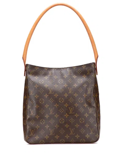 Pre-owned Louis Vuitton 2000 Monogram Looping Gm Shoulder Bag In Brown