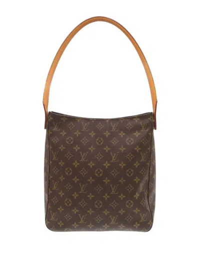 Pre-owned Louis Vuitton 2000 Monogram Looping Gm Shoulder Bag In Brown