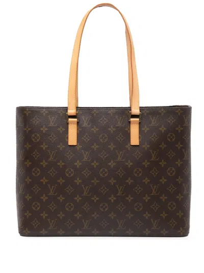 Pre-owned Louis Vuitton 2000 Monogram Luco Tote Bag In Brown