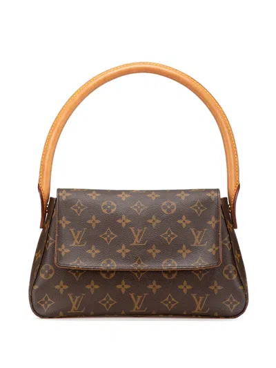 Pre-owned Louis Vuitton 2000 Monogram Mini Looping Shoulder Bag In Brown