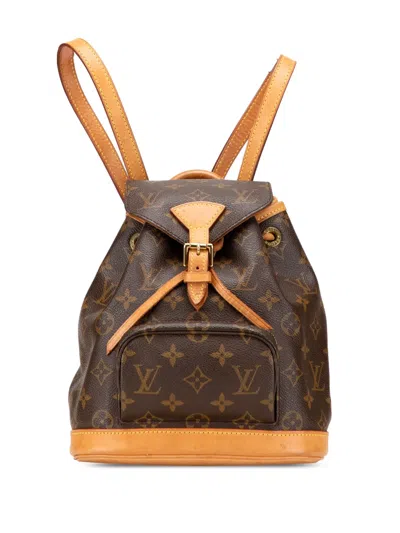 Pre-owned Louis Vuitton 2000 Monogram Mini Montsouris Backpack In Brown