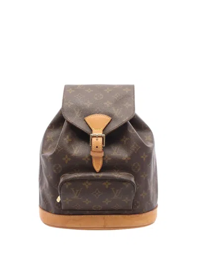 Pre-owned Louis Vuitton 2000 Monogram Mini Montsouris Backpack In Brown