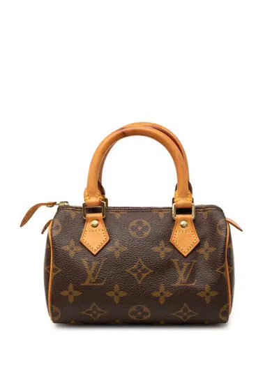 Pre-owned Louis Vuitton 2000 Monogram Mini Speedy Hl Satchel In Brown