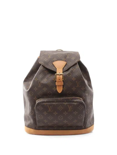 Pre-owned Louis Vuitton 2000 Monogram Montsouris Backpack In Brown