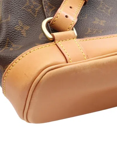 Pre-owned Louis Vuitton 2000 Monogram Montsouris Mm Backpack In Brown