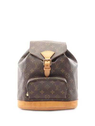 Pre-owned Louis Vuitton 2000 Monogram Montsouris Mm Backpack In Brown