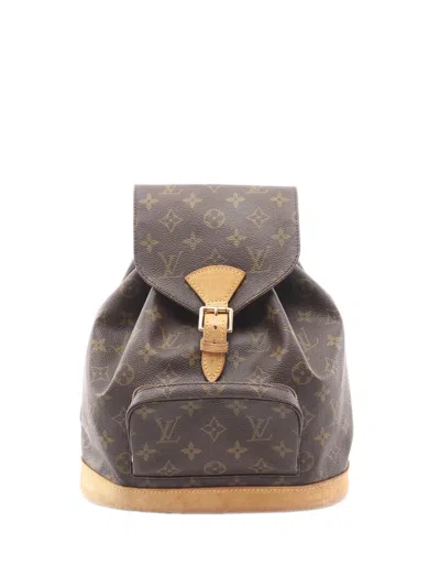 Pre-owned Louis Vuitton 2000 Monogram Montsouris Mm Backpack In Brown