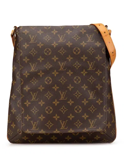 Pre-owned Louis Vuitton 2000 Monogram Musette Salsa Gm Crossbody Bag In Brown