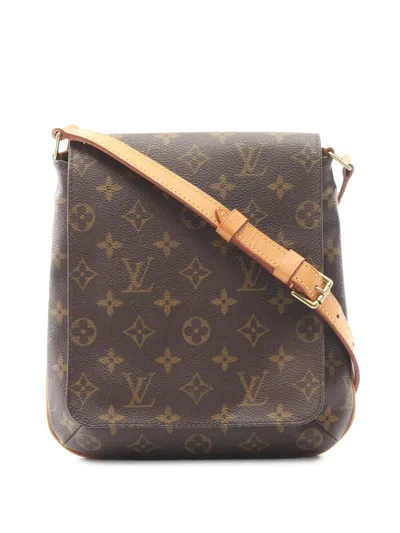 Pre-owned Louis Vuitton 2000 Monogram Musette Salsa Pm Short Strap Shoulder Bag In Brown