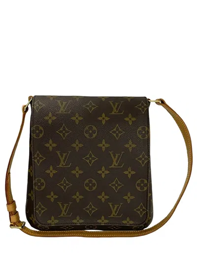 Pre-owned Louis Vuitton 2000 Monogram Musette Salsa Pm Short Strap Shoulder Bag In Brown