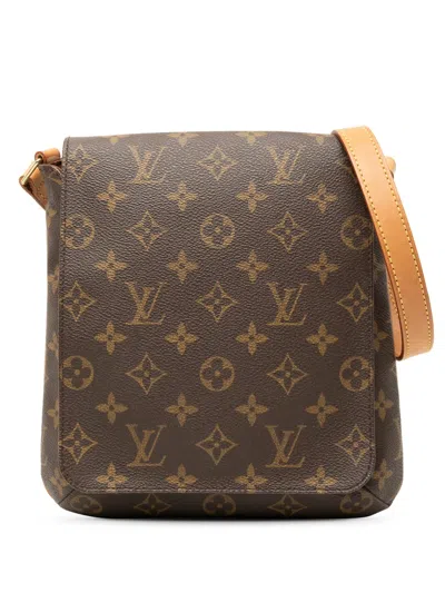 Pre-owned Louis Vuitton 2000 Monogram Musette Salsa Pm Short Strap Shoulder Bag In Brown
