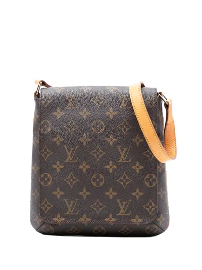 Pre-owned Louis Vuitton 2000 Monogram Musette Salsa Pm Short Strap Shoulder Bag In Brown