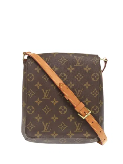 Pre-owned Louis Vuitton 2000 Monogram Musette Salsa Pm Short Strap Shoulder Bag In Brown