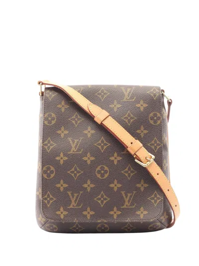 Pre-owned Louis Vuitton 2000 Monogram Musette Salsa Pm Short Strap Shoulder Bag In Brown
