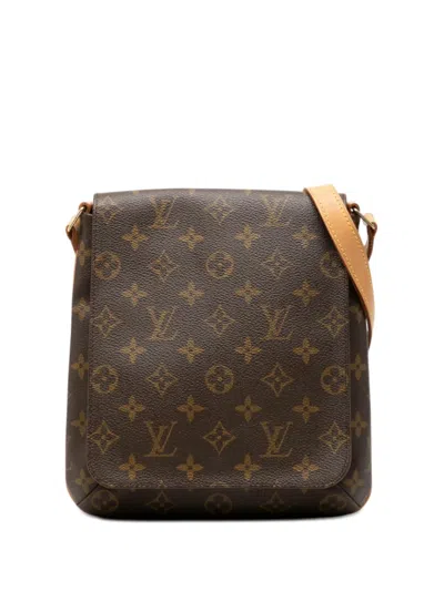 Pre-owned Louis Vuitton 2000 Monogram Musette Salsa Pm Short Strap Shoulder Bag In Brown