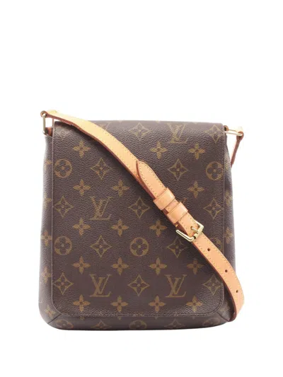 Pre-owned Louis Vuitton 2000 Monogram Musette Salsa Pm Short Strap Shoulder Bag In Brown