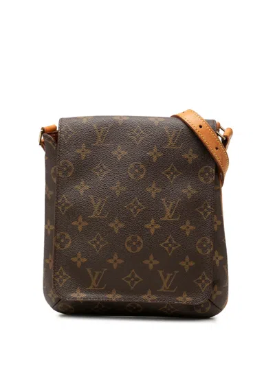 Pre-owned Louis Vuitton 2000 Monogram Musette Salsa Pm Short Strap Shoulder Bag In Brown