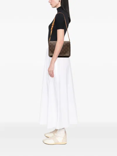 Pre-owned Louis Vuitton 2000 Monogram Musette Tango Short Strap Shoulder Bag In Brown