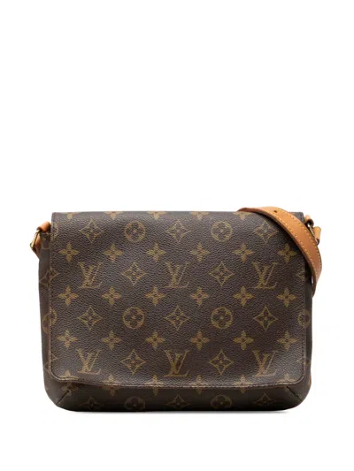 Pre-owned Louis Vuitton 2000 Monogram Musette Tango Short Strap Shoulder Bag In Brown