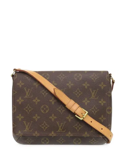 Pre-owned Louis Vuitton 2000 Monogram Musette Tango Short Strap Shoulder Bag In Brown
