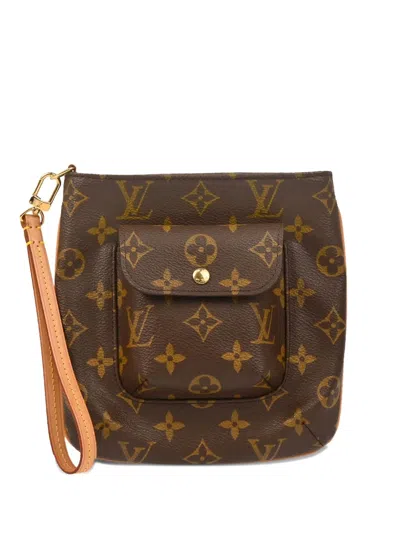 Pre-owned Louis Vuitton 2000 Monogram Partition Pouch In Brown